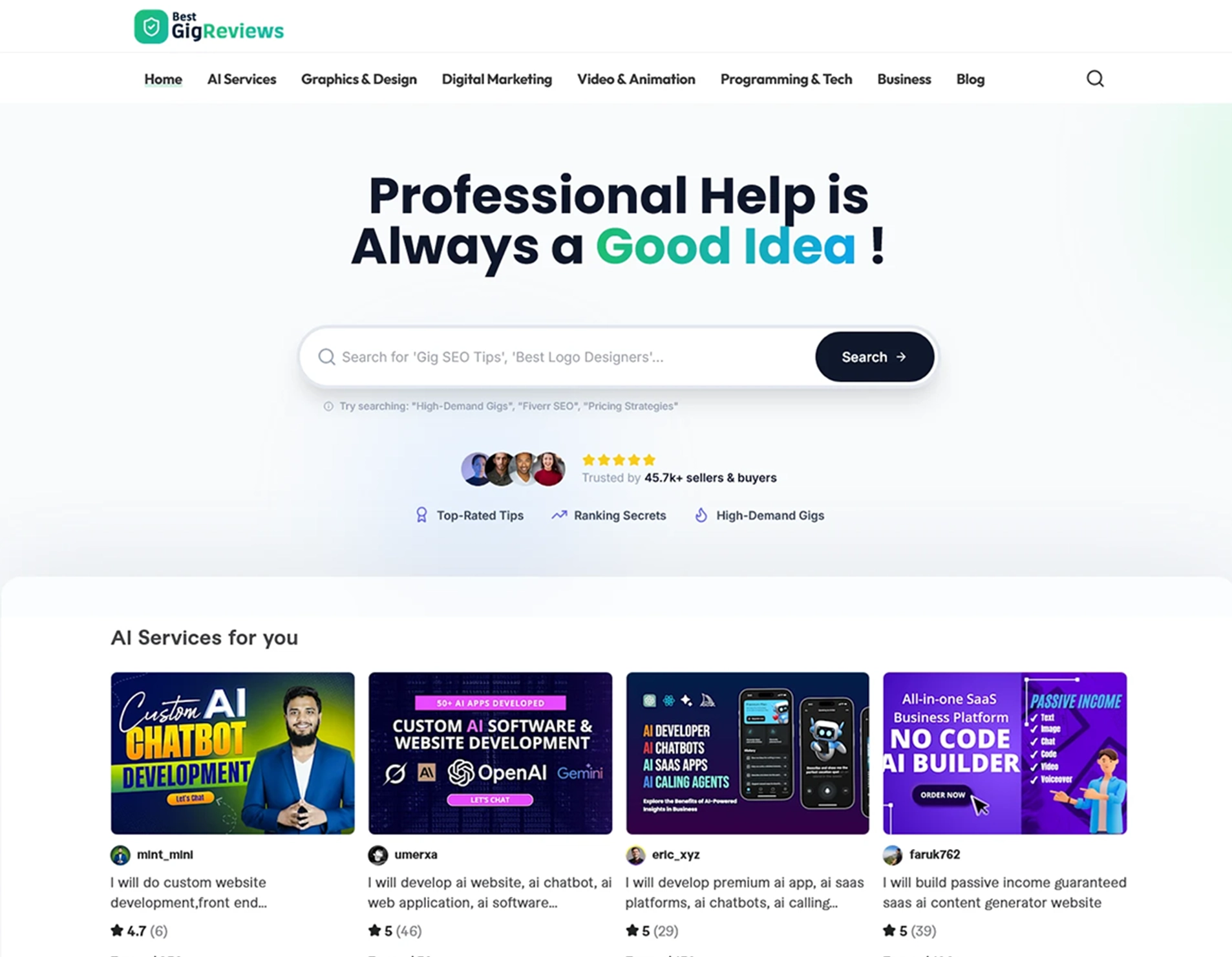 AI Powered Fiverr Affiliate Landing Page and Blog