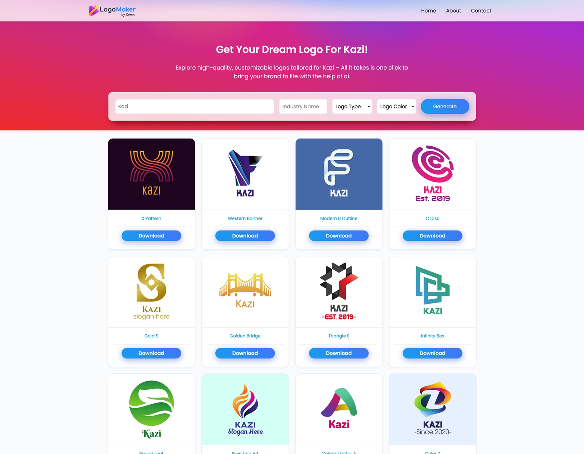 Instant AI Logo Generator SaaS Application
