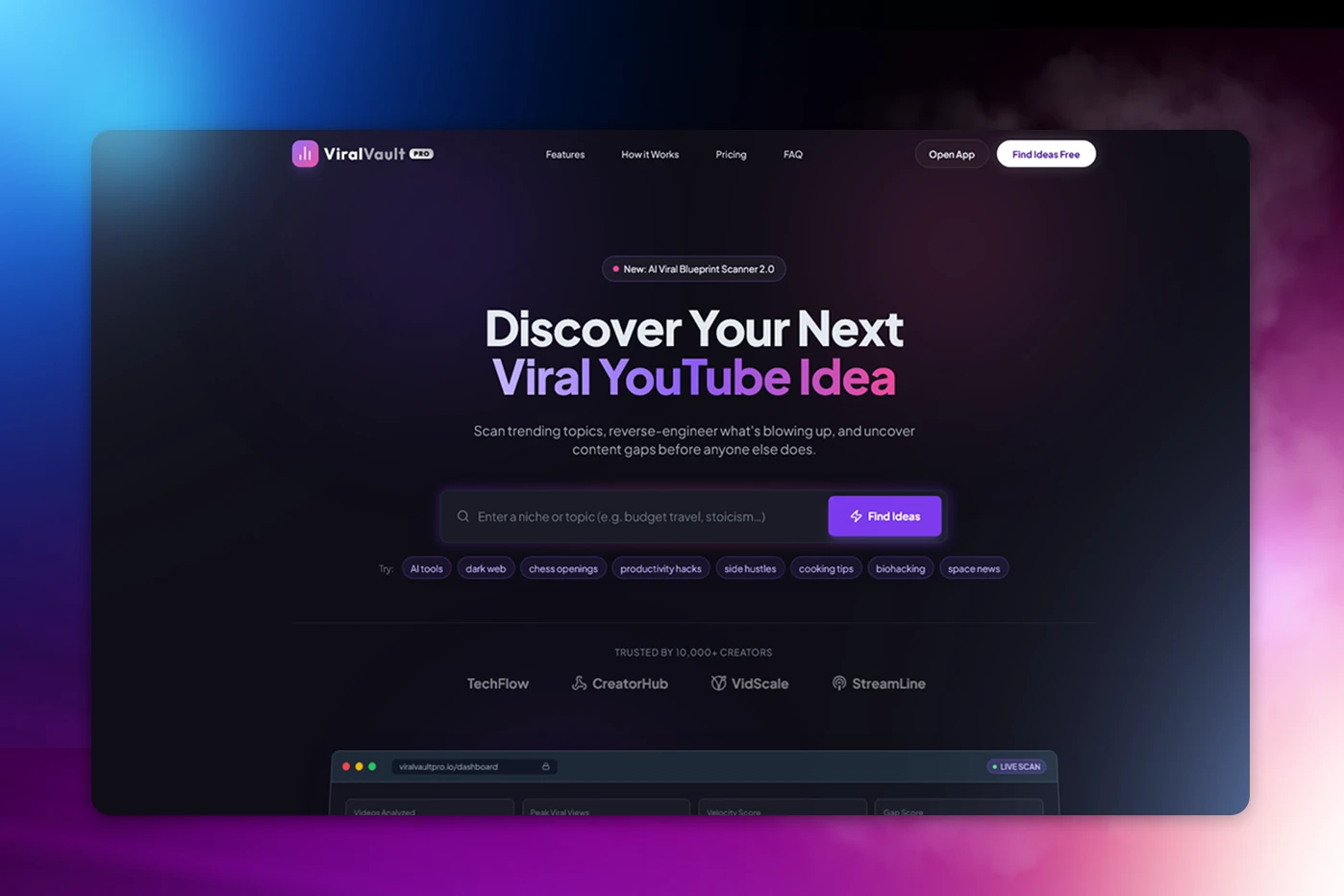 ViralVault PRO - YouTube Trend Discovery SaaS